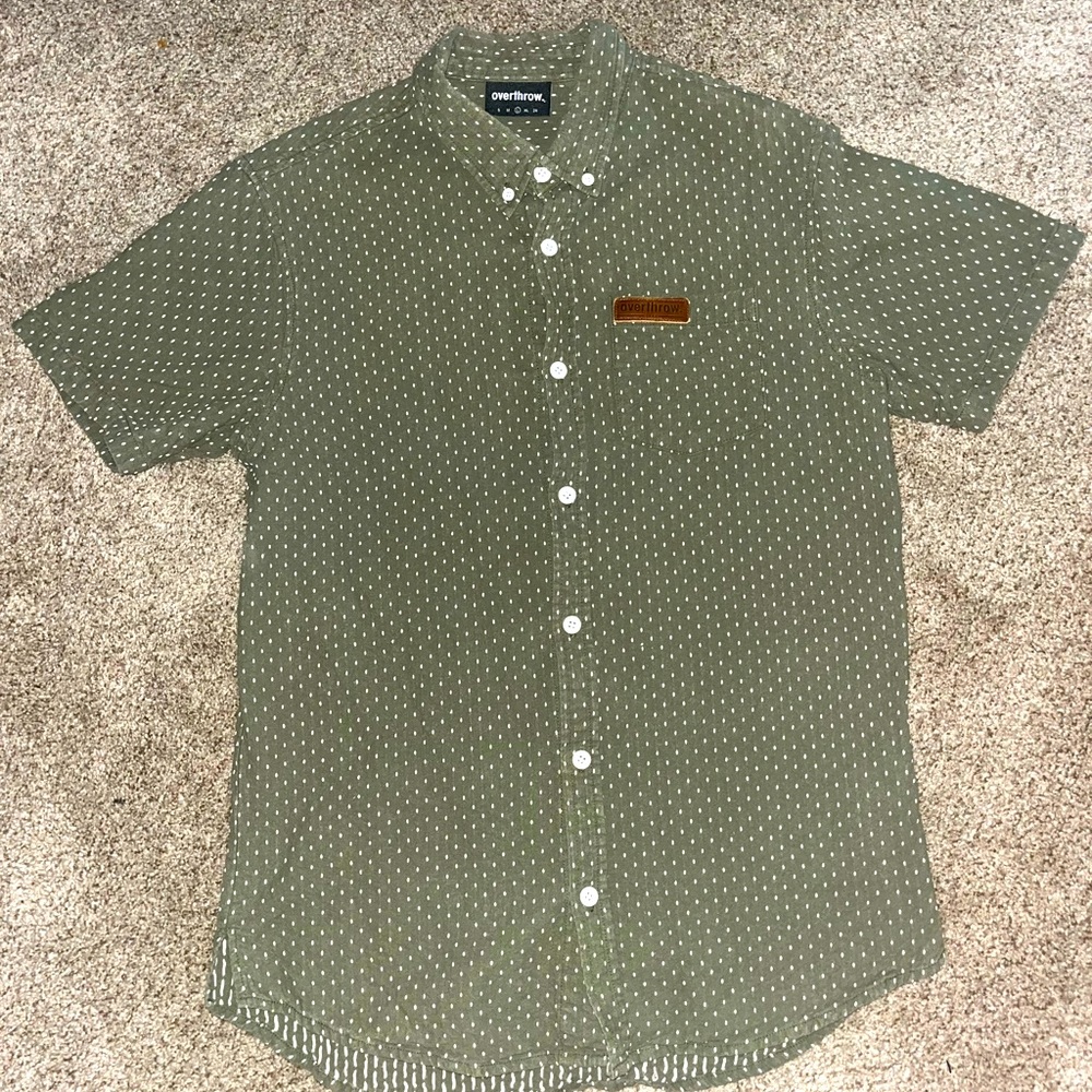 Green Overthrow Button Up